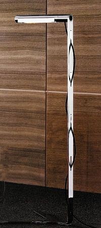 Tobias Grau, Jane floor lamp (2)
2004, polished chrome with revolving reflector, orange cord and wenge switch