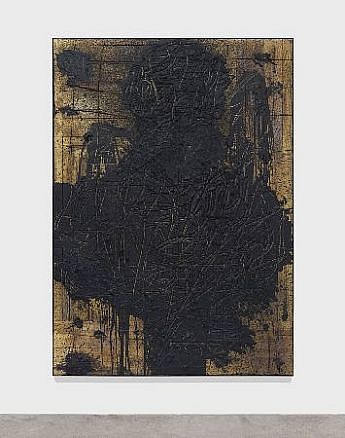 Rashid Johnson, Stranger
2013, burned red oak flooring, black soap, wax, spray