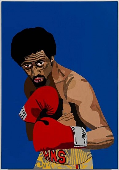 Jonas Wood, Blue Hitman Hearns
2012, oil and acrylic on linen