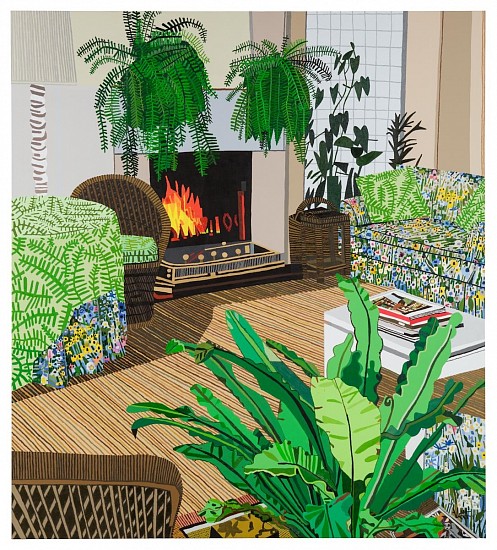 Jonas Wood, Interior with Fireplace
2012, oil and acrylic on canvas